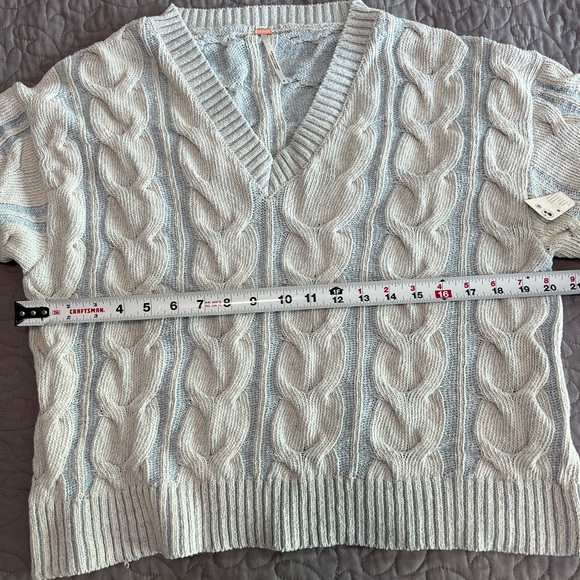 Free People Sweater! New! Light Blue - Picture 8 of 12
